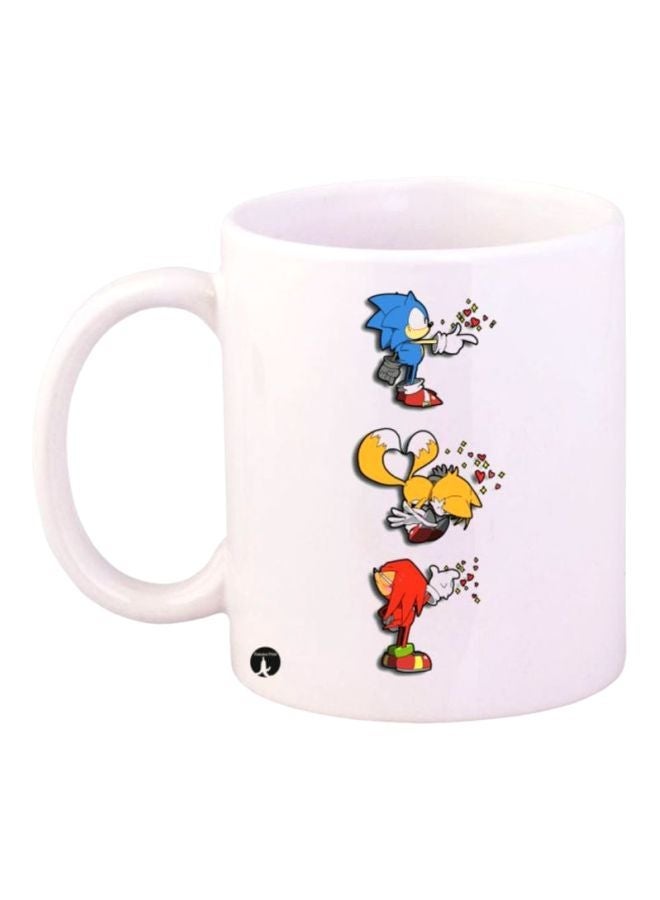 RYN Sonic Video Game Printed Mug White/Yellow/Blue 12ounce