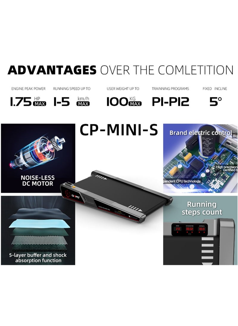 Generic Portable Treadmill Electronic Treadmill for Home  Under Desk Walking Pad Can be Stored Under Bed or Desk  - Image 5