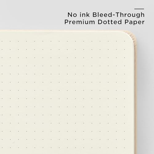 &And Per Se ⩓ Per Se Dotted Journal Notebook, A5 Hardcover Leather Bullet Dotted Journal, 160 Pages 100 gsm Thick Dotted Paper，3 Stickers Included for Women Men, Work Office or School - 5.7'' x 8.3'' (Light - Image 5