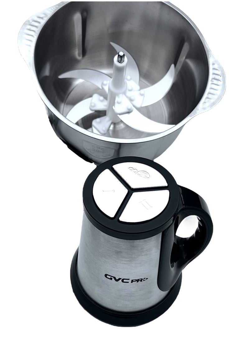 gvc pro gvc_pro GVC PRO Chopper & Cutter | 5L, 6 Blades,500W -GVCH-985 500 W GVCH-985 silver 500 W GVCH-985 silver - Image 2