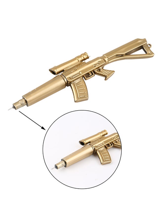 NIBEMINENT 5-Piece Gun Shaped Ballpoint Pen Set Gold - Image 2