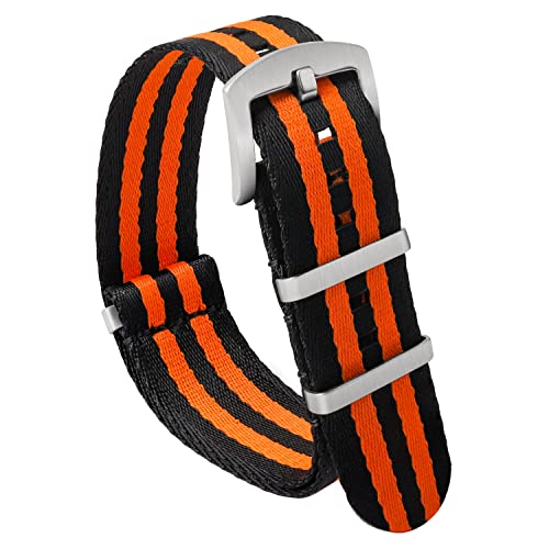 watchdives Nylon Watch Band 18mm 20mm 22mm Multicolor Replacement Watch Straps for Men Women (Black Orange, 20mm) - Image 1