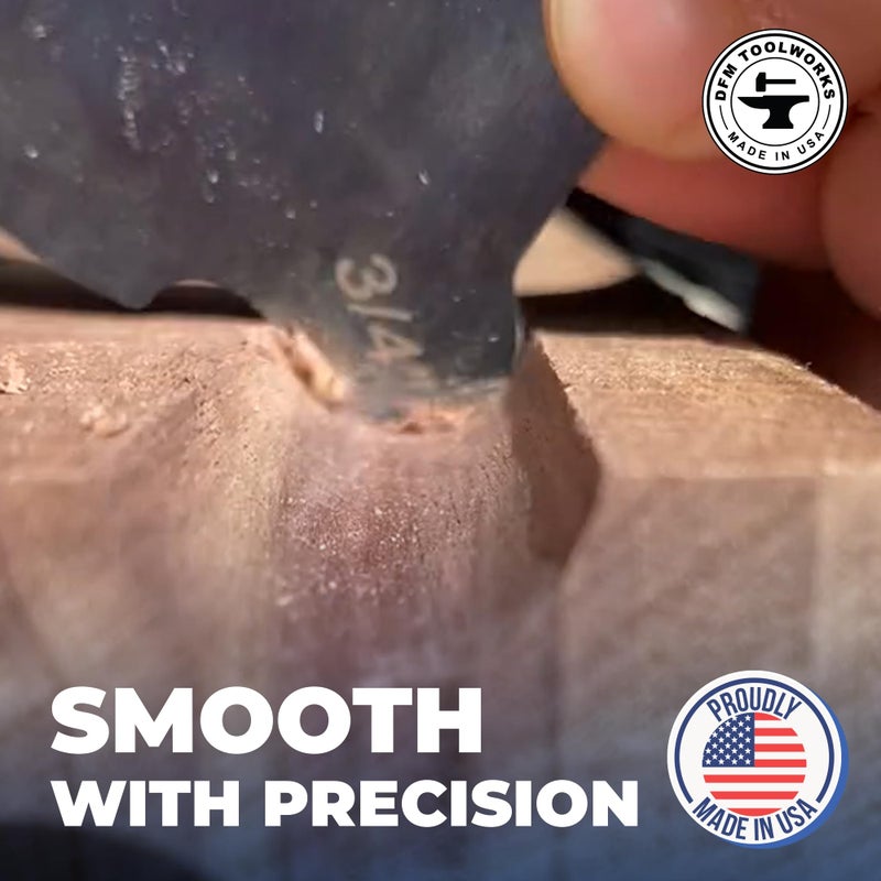 DFM Tool Works DFM Tool Works Curved Cabinet Scraper Cards - Precision Cabinet Scraper for Woodworking, Multi-Use Woodworking Tools, Wood Finishers, Quality Card Scraping Tool, Made in USA, Juice Groove - Blue  - Image 4
