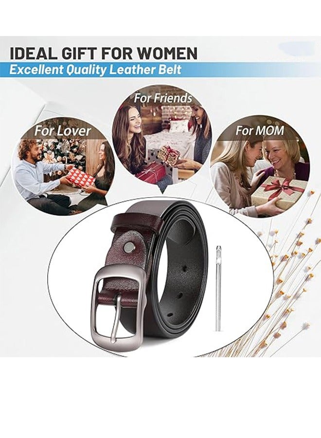 Fashion Women's Belt, Soft Leather Belt With Pin Buckle For Jeans Pants, 3.3cm Width - Image 5