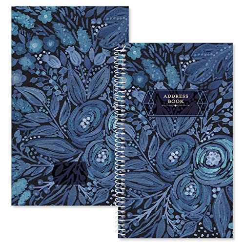 Current Navy Blossoms Address Book - 94 Pages; 5" x 8-1/2", Spiral-Bound, 50 Replacement Cover Stickers - Image 4
