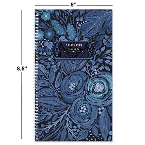 Current Navy Blossoms Address Book - 94 Pages; 5" x 8-1/2", Spiral-Bound, 50 Replacement Cover Stickers - Image 3