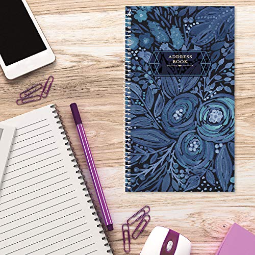 Current Navy Blossoms Address Book - 94 Pages; 5" x 8-1/2", Spiral-Bound, 50 Replacement Cover Stickers - Image 5