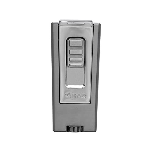 Xikar Trezo Lighter, Inline Triple Jet Flame, Piezo Ignition, Protective Lid, Oversized Adjustment Wheel, Gunmetal - Image 3