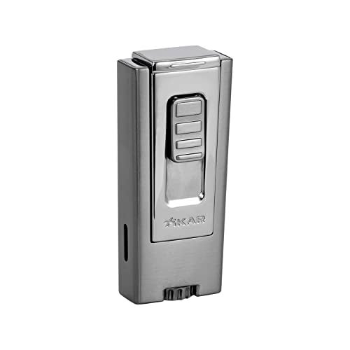 Xikar Trezo Lighter, Inline Triple Jet Flame, Piezo Ignition, Protective Lid, Oversized Adjustment Wheel, Gunmetal - Image 1