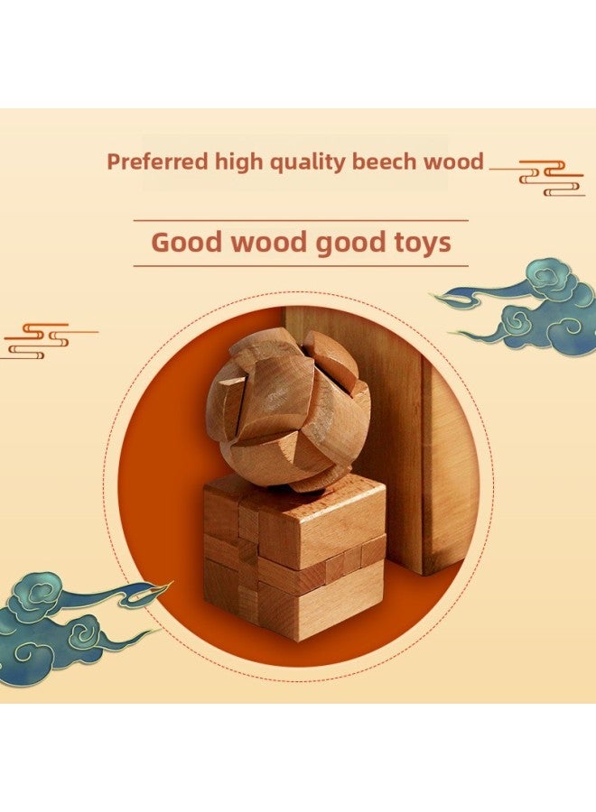 Luban Lock Kongming Lock Full Set Of Children's Educational Toys For Primary School Students Over 10 Years Old 12 Mortise And Tenon Building Blocks Birthday Gift-Color:Thickened Solution Ring 20 Piece Set 【exquisite Gift Box】】 - Image 5