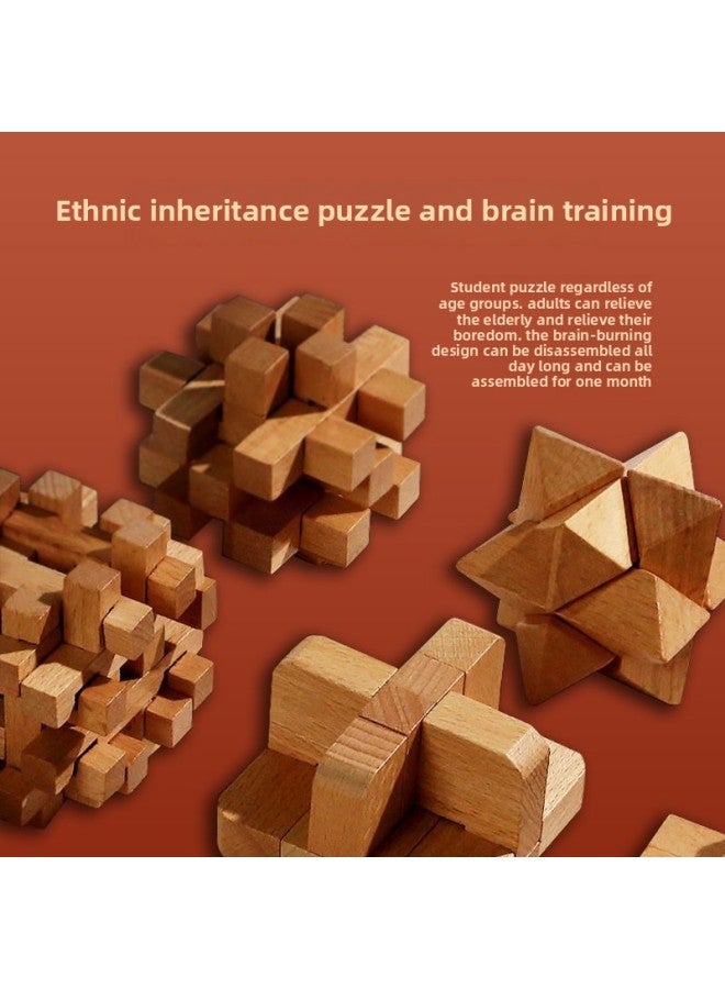 Luban Lock Kongming Lock Full Set Of Children's Educational Toys For Primary School Students Over 10 Years Old 12 Mortise And Tenon Building Blocks Birthday Gift-Color:Thickened Solution Ring 20 Piece Set 【exquisite Gift Box】】 - Image 4