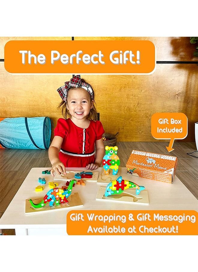 YelaJoy Yelajoy Wooden Toddler Puzzles for Kids Ages 2-4 | Toys for Toddlers 2 Years Old | Wooden Puzzles for Toddlers 2-4 Years | 4-pack Toddler Puzzle Toddler Toys  - Image 3