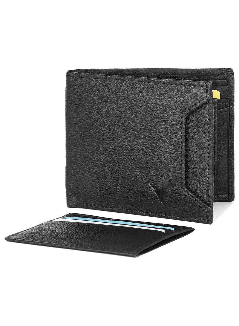 Napa Hide Black Leather Wallet for Men I 3 Card Slots - Image 4