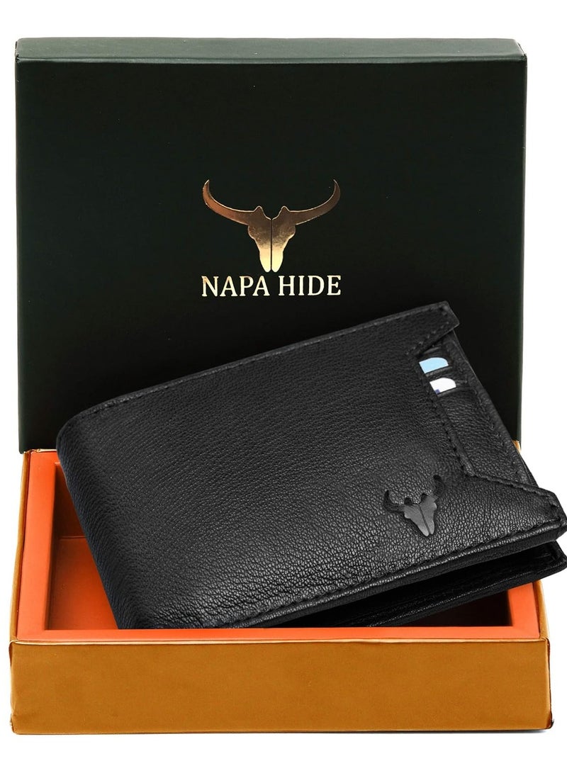 Napa Hide Black Leather Wallet for Men I 3 Card Slots - Image 2