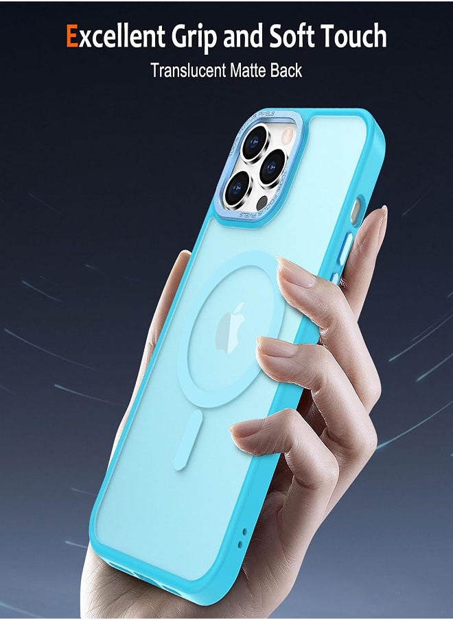 Generic - Case BENTOBEN Magnetic Iphone 15 Pro Max, Compatible with Wireless Charger and Magsafe Card Wallet, Simple Clear Shockproof Drop Resistant Anti-Fingerprint Case Compatible with Iphone 15 Pro Max - Light Blue - Image 1