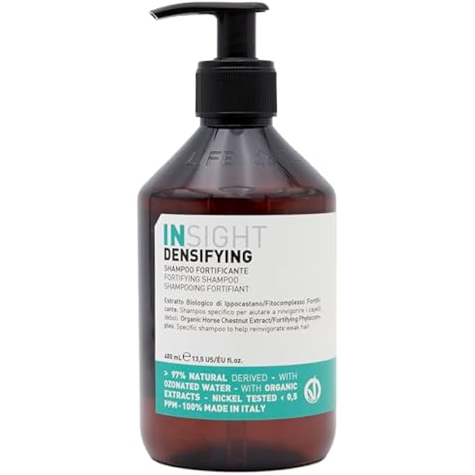 Insight Clean Beauty Densifying Fortificante Anti-Hair Loss Shampoo with Organic Horse Chestnut Extract,Vegan, 13.5 fl oz