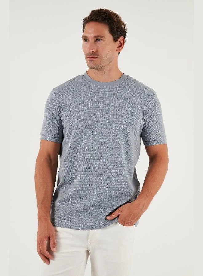 بوراتي تيشيرت رجالي قطن مطاطي بقصة ضيقة وياقة دائرية من بوراتي