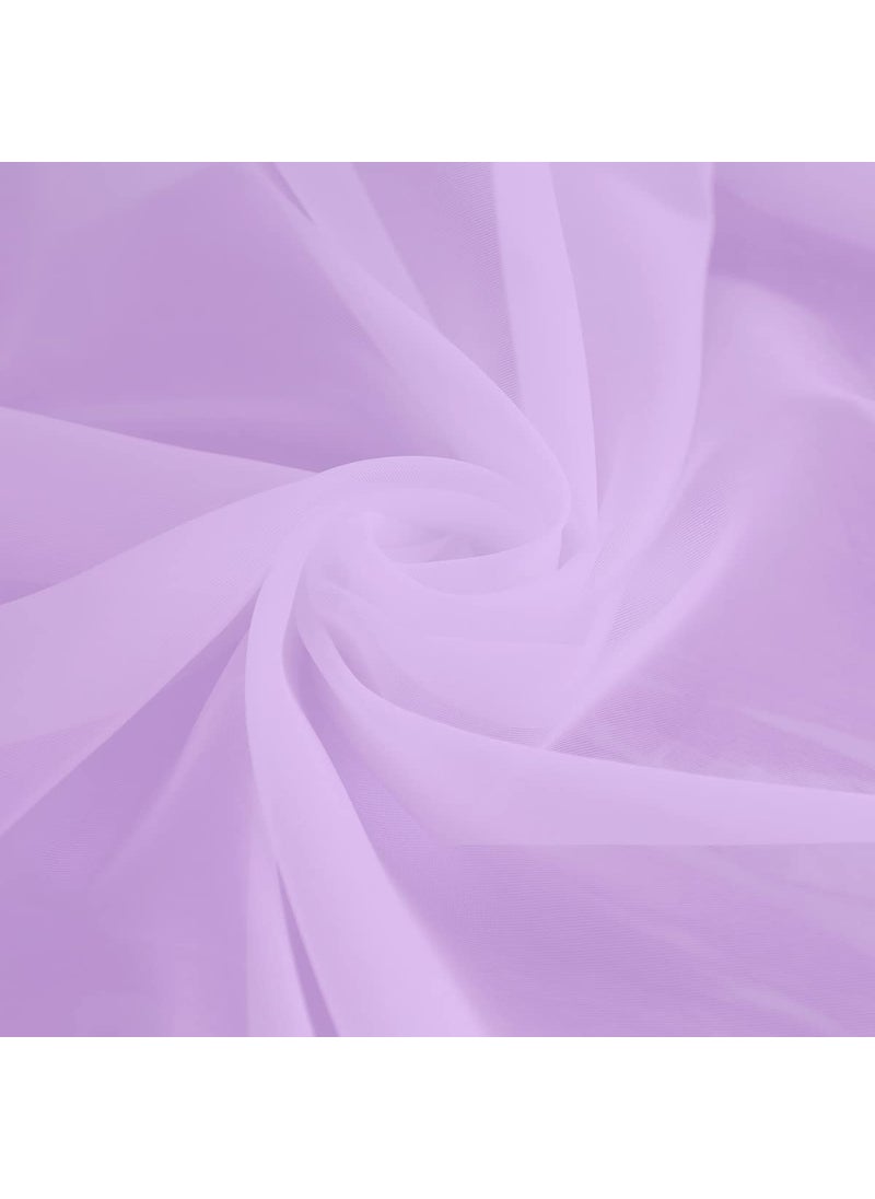 L&TEC Window Purple Sheer Curtains 145 Inches Long 2 Panels Sheer Curtain Basic Rod Pocket Panel for Bedroom Children Living Room Yard Kitchen (Purple  52"" W x 145"" L | 2 pcs)  - Image 5