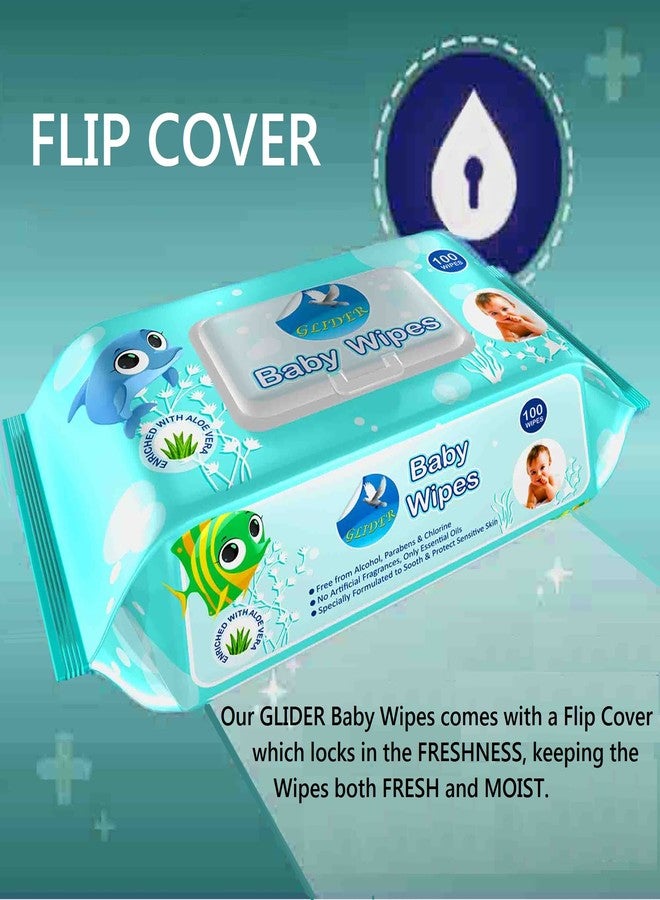 جلايدر [مجاناً] عبوة مناديل مبللة للأطفال من جلايدر، ٢٥ منديلاً، سهلة الحمل | ناعمة ولطيفة، تحتوي على ٩٨٪ ماء | خلاصة الصبار وفيتامين هـ | غطاء قلاب | (١٠٠ منديل/عبوة) (عبوة من ٥ قطع (٥٠٠ منديل)) - Image 2