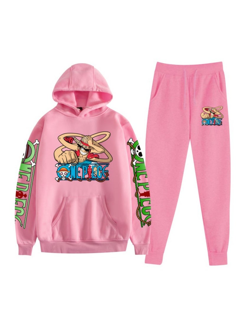 KUYING New One Piece Casual Loose Hooded Sweatshirt And Pants Set  - Image 1