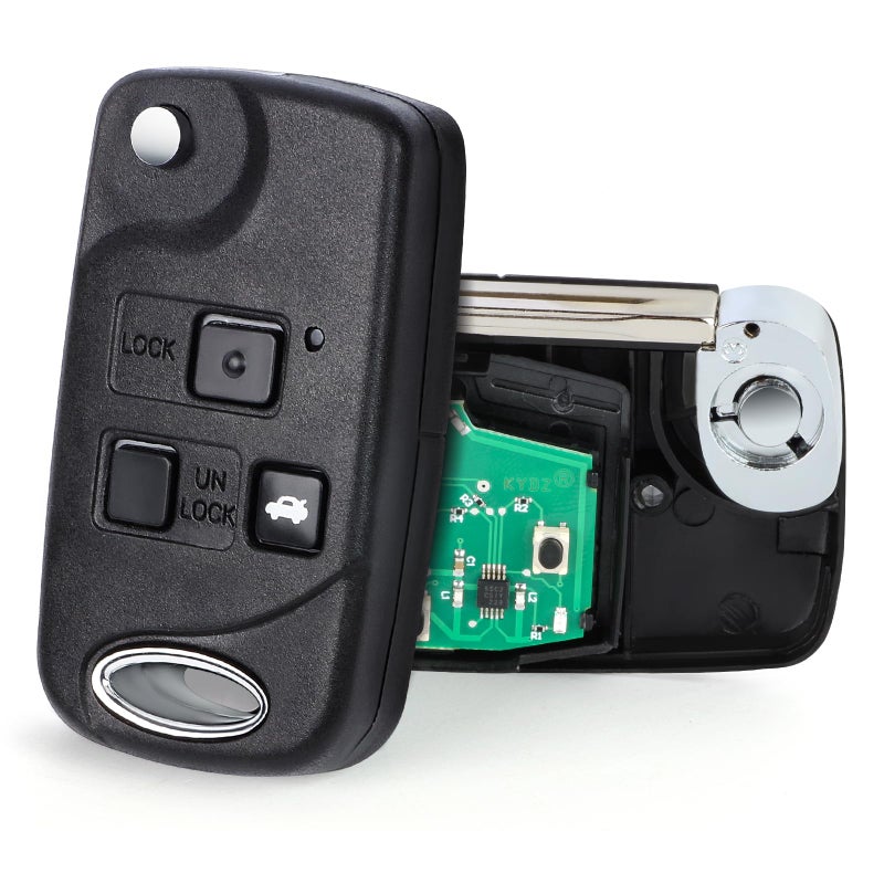 Aichiyu Upgraded Flip Remote Car Key Fob for Lexus ES330 LS430 SC430 2002 2003 2004 2005 2006 2007 2008 2009 2010 Remote Key Fob Replacement FCC ID HYQ12BBK NI412BBB 4D67 Chip