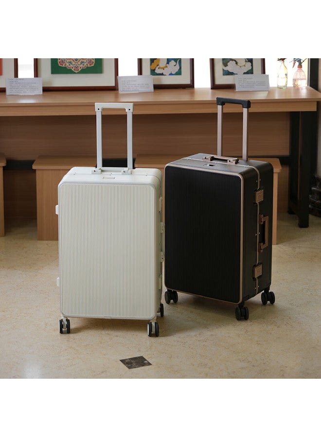 Jevi Women's Luggage Suitcase Thickened Aluminum Frame Travel Case Men's Lightweight Silent Universal Wheel Student Password Leather Box 20 Inch - Image 2