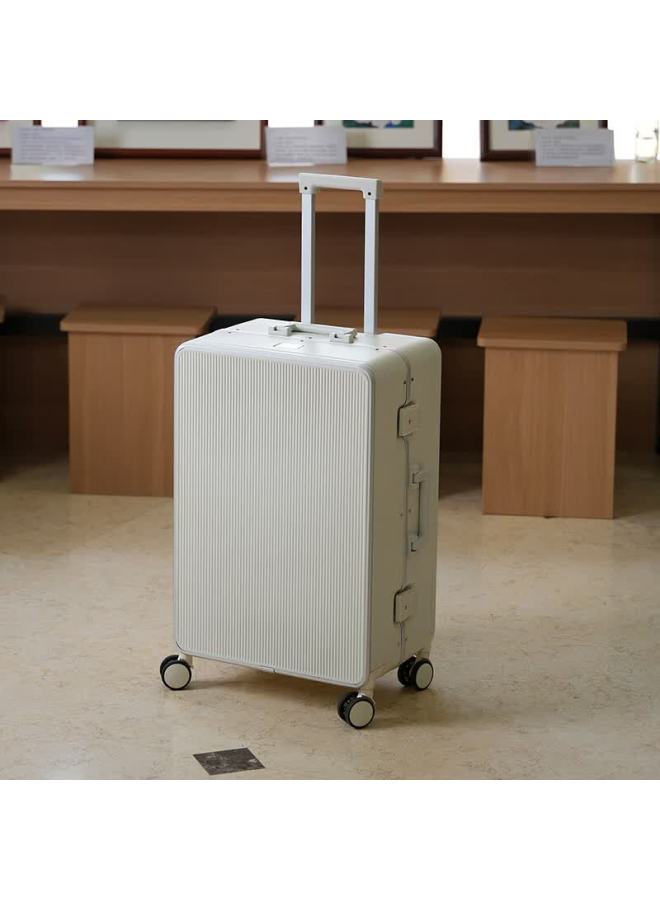 Jevi Women's Luggage Suitcase Thickened Aluminum Frame Travel Case Men's Lightweight Silent Universal Wheel Student Password Leather Box 20 Inch - Image 3