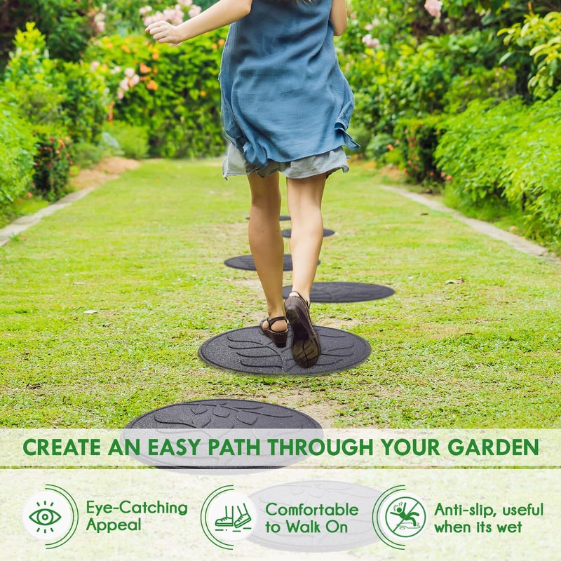 Sharpex Rubber Stepping Stones for Garden Leaves Grey Design Decorative Walkway for Outdoor Pathway, Lawn, Yard, Home, Landscaping Perfect Personalized Stepping Stones(1) - Image 5