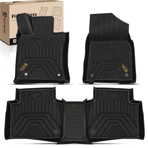 YHTAUTO Floor Mats Fit 2018-2025 Toyota Camry FWD No Hybrid, TPE All Weather Car Mats Waterproof Anti-Slip Odorless Floor Liner, Interior Car Accessories Front & 2nd Row Liner - Image 1