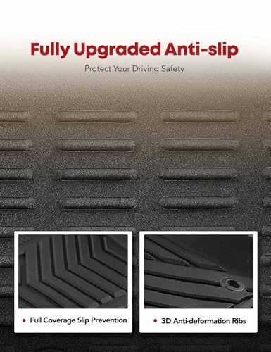 YHTAUTO Floor Mats Fit 2018-2025 Toyota Camry FWD No Hybrid, TPE All Weather Car Mats Waterproof Anti-Slip Odorless Floor Liner, Interior Car Accessories Front & 2nd Row Liner - Image 4