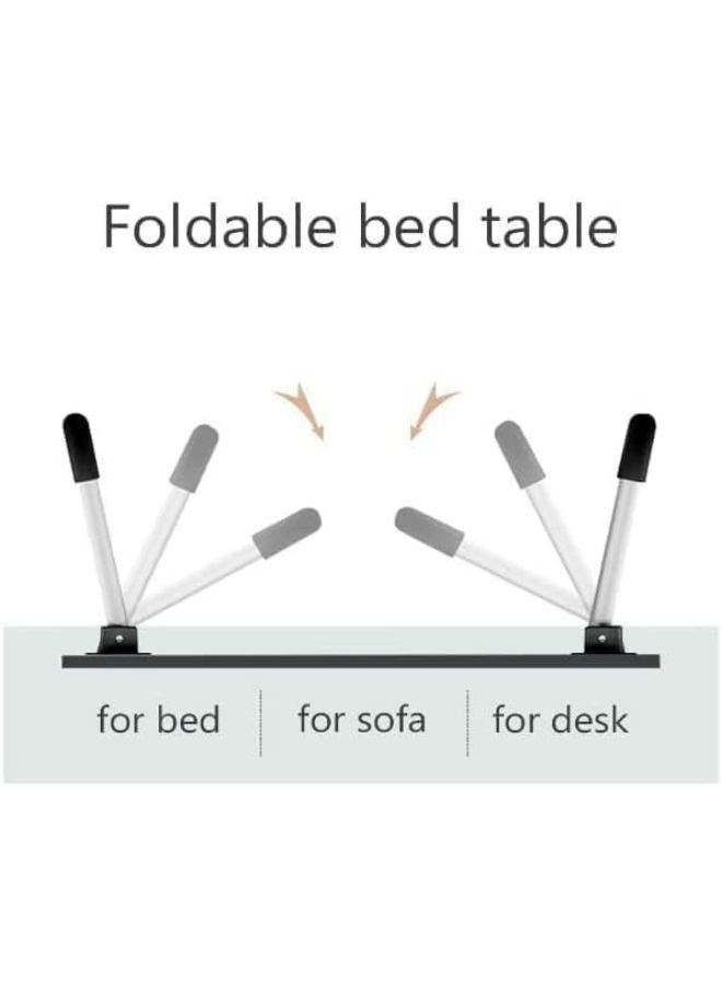 Harmony Home Harmony Home Portable Folding Laptop Desk, 60x40x28 cm, Adjustable Lap Tray with iPad & Cup Holder, Foldable Non-Slip Legs, Ergonomic Bed Table for Work, Study & Camping, Blue - Image 3
