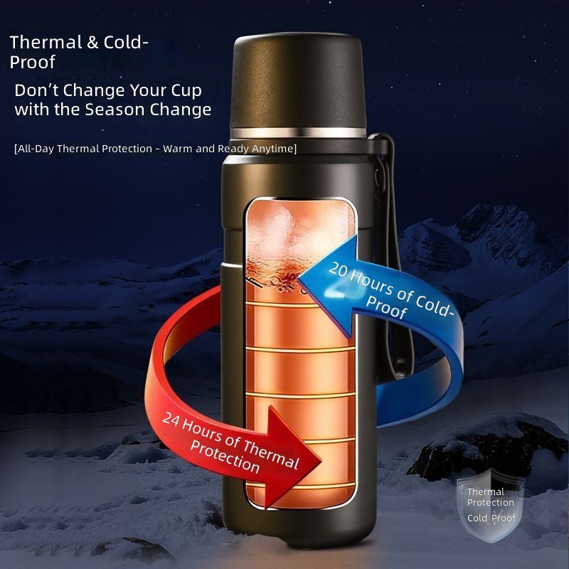 FUGUANG Large Capacity Insulated Water Bottle for Men, 316 Stainless Steel with Tea Separator and Dual Lids - Image 5