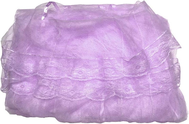 BCBYou Princess Bed Canopy Netting Mosquito Net Round Lace Dome for Twin Full and Queen Size Beds Crib with Jumbo Swag Hook (Purple) - Image 2