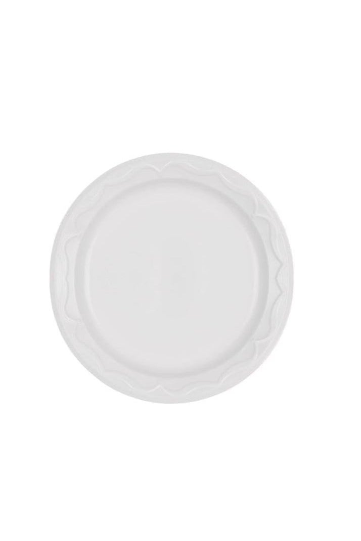 Disposable Flat Round Unbreakable Plates 26 cm - White - 50 Pieces  - Image 1