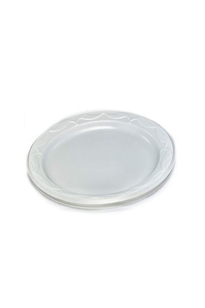 Disposable Flat Round Unbreakable Plates 26 cm - White - 50 Pieces  - Image 3