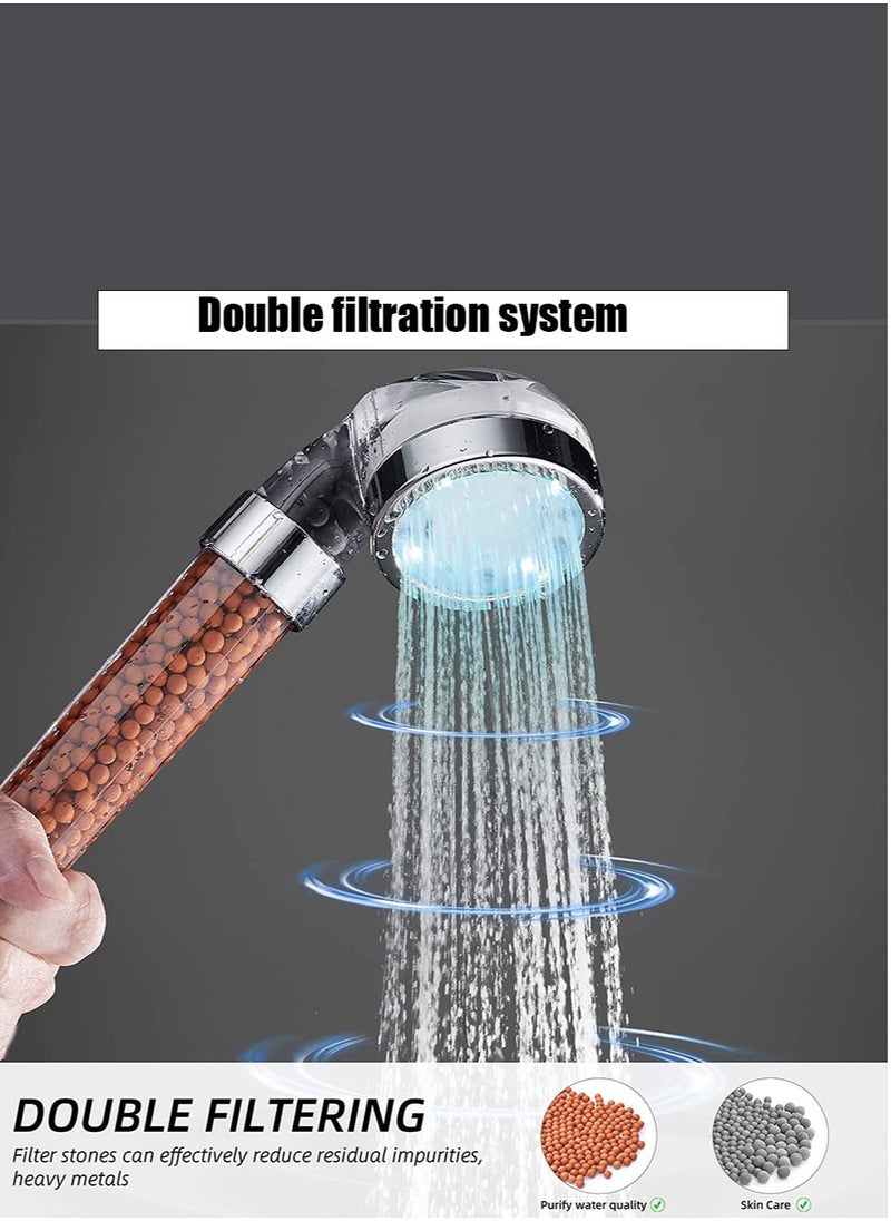 ABJ Handheld Shower Head High Pressure Water Saving with Negative Ion Tourmaline Filter 8.5 Inches Filtered Showerhead for Spa Experience Dry Skin & Haircare  - Image 4