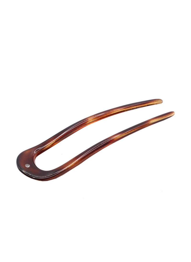 Parcelona Parcelona French Twist Bun Tortoise Shell Celluloid Crystal Chignon Hair U Pin Pins 