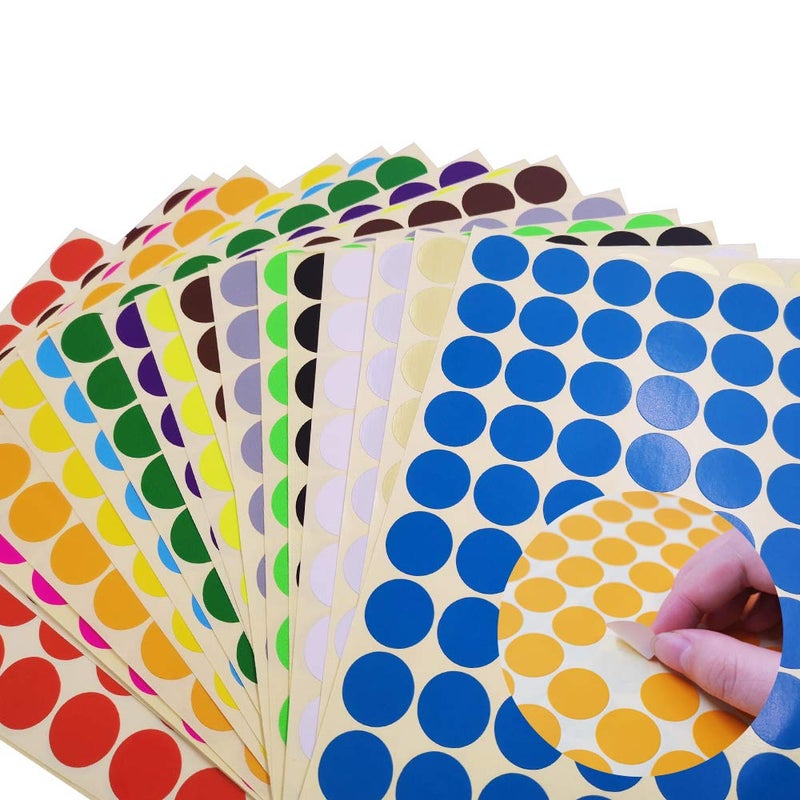 SourceTon 2800 pcs 3/4" Round Coding Circle Dot Labels, SourceTon 20 Colors Neon Color Coding Dots Round Stickers - Image 4