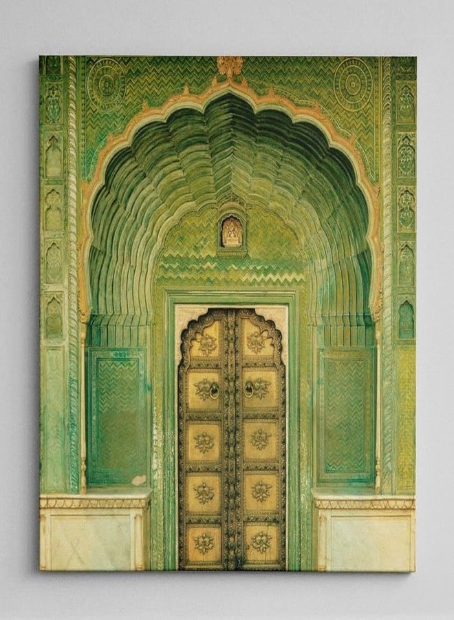 ARUNA DECOR Vintage Fort Canvas Wall Art | Perfect For Home Living Room Decor, Housewarming & Gift | Vibrant Spiritual Decor for Home or Office [12 x 12 inch] (Vintage Gate) - Image 1