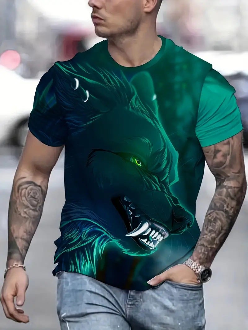 Manufacturers men's T-shirt foreign trade cross-border 3DT T-shirt sublimation men's short sleeve printed European and American jacket - Image 1
