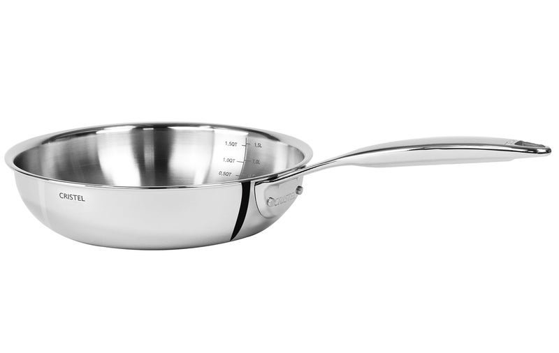 CRISTEL Castel'Pro® Ultraply® Collection Frying Pan, 8" diameter, 5-Ply construction. - Image 1