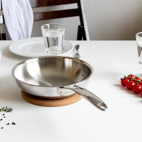 CRISTEL Castel'Pro® Ultraply® Collection Frying Pan, 8" diameter, 5-Ply construction. - Image 3