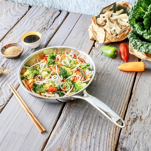 CRISTEL Castel'Pro® Ultraply® Collection Frying Pan, 8" diameter, 5-Ply construction. - Image 5