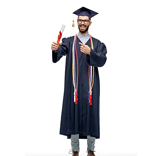Haconba 25 Pieces Graduation Honor Cord Rayon Braided Honor Cords with Tassel for Graduation Students Bachelor Master Doctoral Gown Grad Decor (Dark Blue) - Image 5