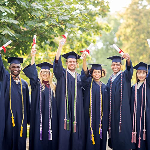 Haconba 25 Pieces Graduation Honor Cord Rayon Braided Honor Cords with Tassel for Graduation Students Bachelor Master Doctoral Gown Grad Decor (Dark Blue) - Image 4