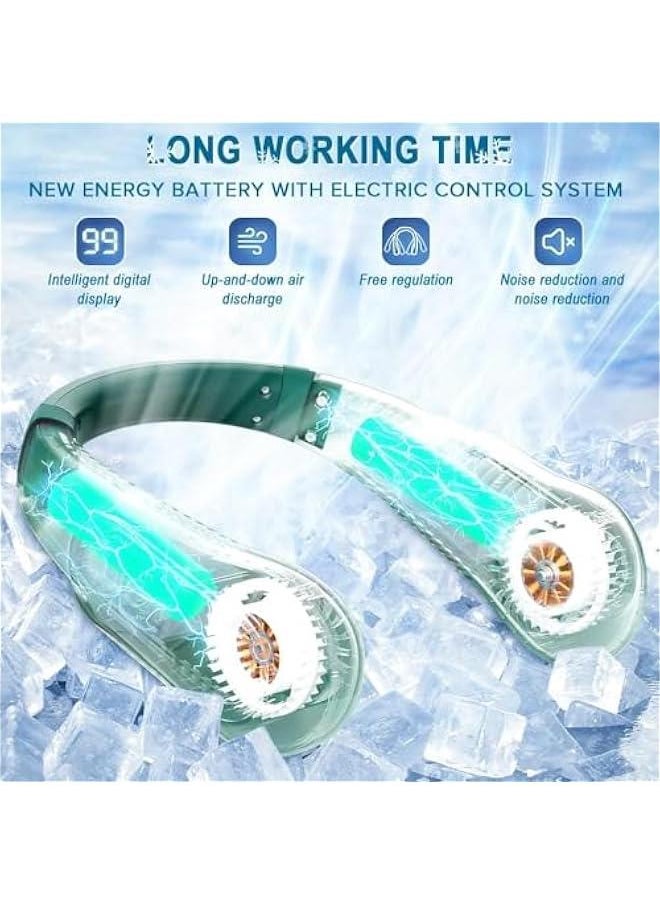 HOOKOR No Noise Portable Neck Fan, Cooling Fan with 5 Speeds Adjustable Neckbreeze, Neckbreeze Wearable Bladeless Rechargeable Personal Neck Fan 720°cooling Airflow, For Home Office Travel  - Image 4