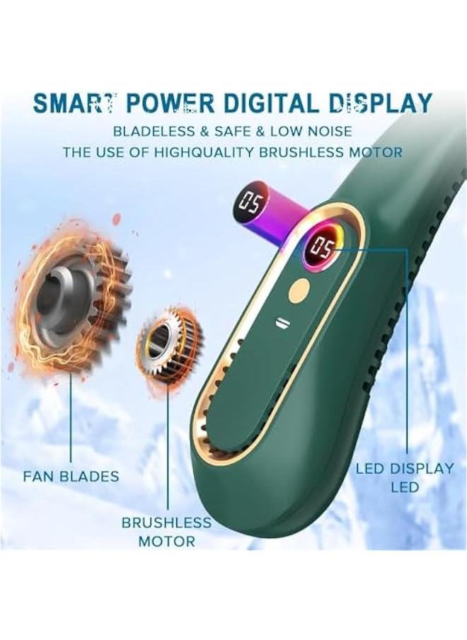 HOOKOR No Noise Portable Neck Fan, Cooling Fan with 5 Speeds Adjustable Neckbreeze, Neckbreeze Wearable Bladeless Rechargeable Personal Neck Fan 720°cooling Airflow, For Home Office Travel  - Image 5