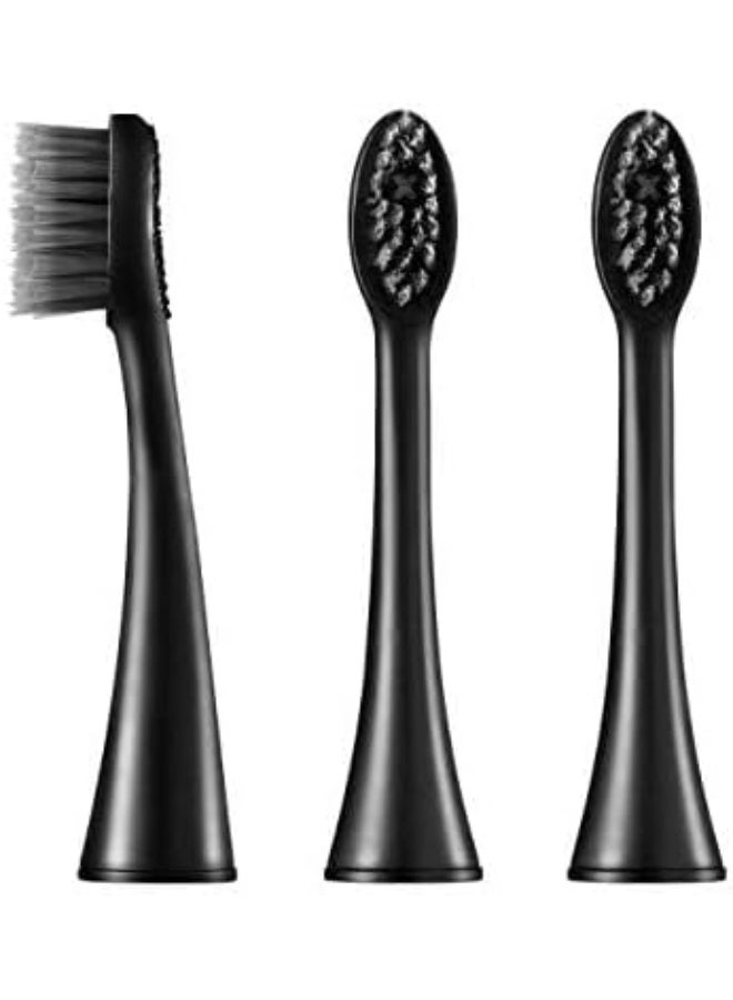 BURST Replacement Electric Toothbrush Heads, Charcoal Bristles, BURST Sonic Toothbrush Compatible, Deep Clean, Healthier Smile, 3pk, Black - Image 1