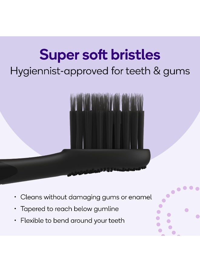 BURST Replacement Electric Toothbrush Heads, Charcoal Bristles, BURST Sonic Toothbrush Compatible, Deep Clean, Healthier Smile, 3pk, Black - Image 4