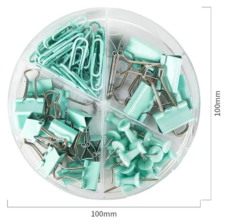 OANGO Binder Clips, Push Pins, Paper Clips Combo Set | Large & Small Stationery Kit for Office, School & Home Supplies | Random Colors - Image 5